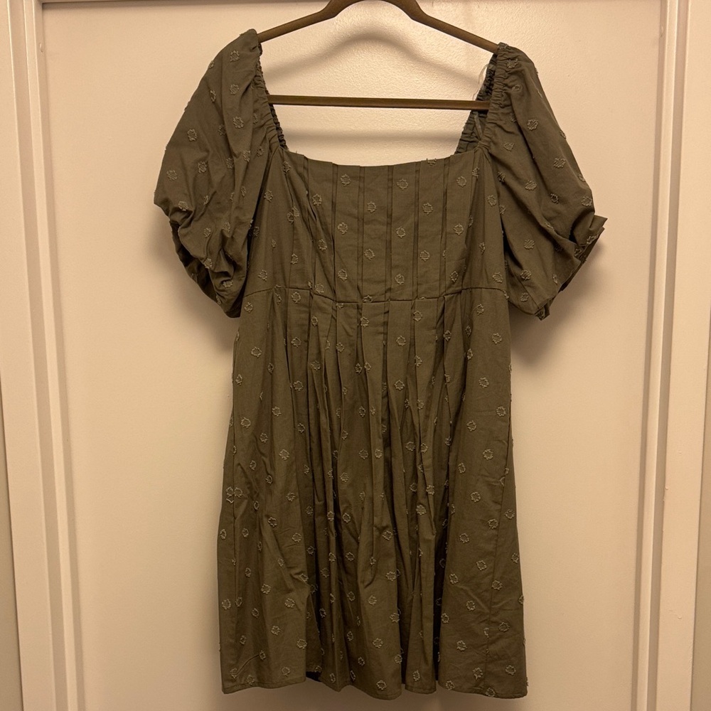 Elegant Olive Green Dress